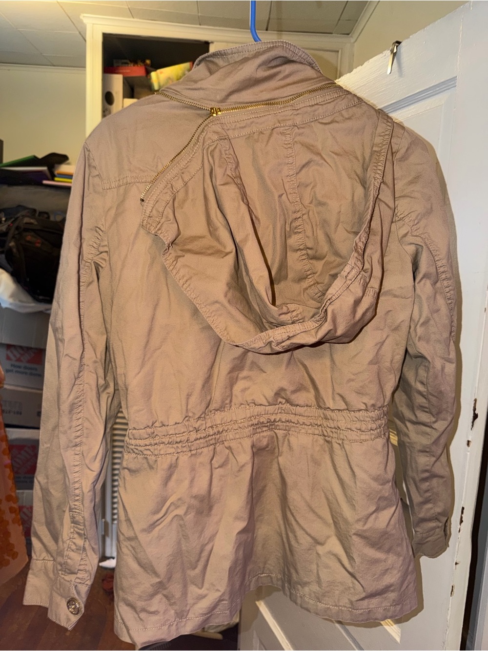 GUESS Women's Khaki Utility Jacket with Hood - Picture 8 of 11